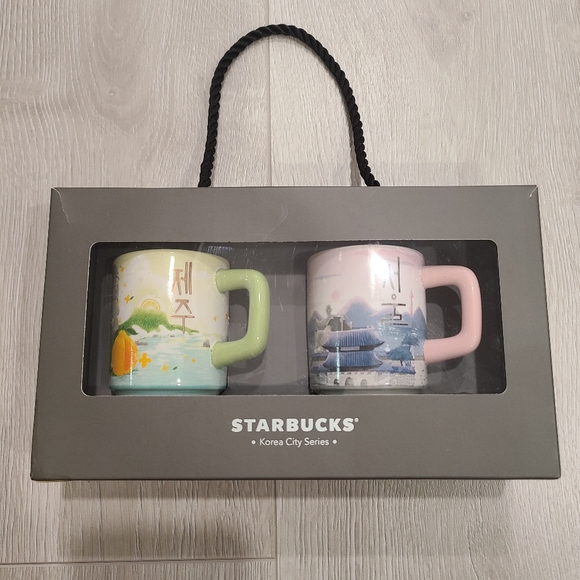 Genuine Starbucks Korea CityTour Seoul Jeju Coffee Tea Travel Demi Mug Set 89ml - Picture 1 of 7